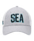 Фото #3 товара Women's Heather Gray, White Seattle Kraken Iconic Glimmer Trucker Snapback Hat