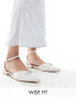 Фото #1 товара Be Mine Wide Fit Bridal Indi bow flat shoes in ivory