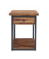 Claremont Rustic Wood End Table with Drawer and Low Shelf