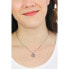 Glittering steel necklace with crystals LJ1577