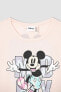 Фото #2 товара Kız Çocuk Mickey Mouse Lisanslı Sırt Baskılı Kısa Kollu Tişört V5413A621HS