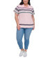 Plus Size Striped Polo Top, Created for Macy's