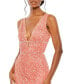 ფოტო #3 პროდუქტის Women's Sequined Plunge Neck Sleeveless Column Gown