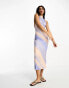 Фото #4 товара ASOS DESIGN halter cut out back midi dress in pastel stripe