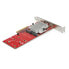 Фото #3 товара StarTech.com Dual M.2 PCIe SSD Adapter Card - x8 / x16 Dual NVMe or AHCI M.2 SSD to PCI Express 3.0 - M.2 NGFF PCIe (M-Key) Compatible - Supports 2242 - 2260 - 2280 - JBOD - Mac & PC - PCIe - M.2 - PCI 3.0 - Red - 3336103 h - CE - FCC - TAA - REACH