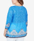 Plus Size Embellished Scoop Neck Marrakesh Border Print Sublimation Knit Top