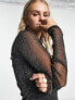 Фото #3 товара JJXX mesh midi dress in black glitter