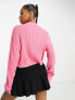 Hollister cropped knit jumper in pink