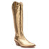 Фото #2 товара COCONUTS by Matisse Agency Pointed Toe Metallic Cowboy Womens Gold Casual Boots