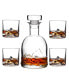 Mount Everest Crystal Whiskey Decanter with Glasses, Set of 5