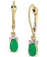 ფოტო #1 პროდუქტის Emerald (1 ct. t.w.) & Diamond (1/20 ct. t.w.) Leverback Drop Earrings in 14k Gold