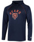 Фото #3 товара Men's Navy Chicago Bears Raglan Long Sleeve Hoodie T-shirt