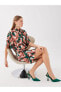 Фото #3 товара Lcw Vision Desenli Kısa Kollu Oversize Saten Kadın Gömlek Elbise