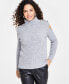 Фото #1 товара Women's Turtleneck Cold-Shoulder Sweater, Created for Macy's