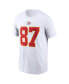 Men's Travis Kelce White Kansas City Chiefs Player Name and Number T-shirt