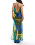 Фото #3 товара Style Cheat cowl neck maxi beach dress in marble print