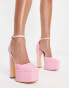 Фото #1 товара Truffle Collection square toe platform high heeled shoes in pink