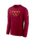 Фото #4 товара Men's Burgundy Washington Commanders Sideline Performance Long Sleeve T-shirt