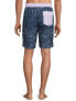 Фото #4 товара George Board Short Men's Large Lavender Striped Drawstring Mid-Rise 9" inseam