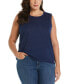 Фото #1 товара Plus Size Crochet Trim Sleeveless Top