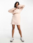 Фото #3 товара ASOS DESIGN crew neck blouson sleeve mini dress in pale pink