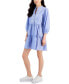 Women's Embroidered Striped Cotton Dress