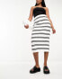 ASOS DESIGN knitted midi skirt in textured yarn in stripe