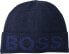Фото #1 товара Мужская шапка синяя трикотажная Hugo Boss Men's Bold Logo Cotton Mix Hat