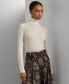 ფოტო #1 პროდუქტის Women's Silk-Blend Turtleneck Sweater