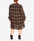 ფოტო #2 პროდუქტის Plus Size Fashionable Plaid Dress