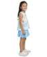 Фото #3 товара Toddler & Little Girls Printed Logo Tank Top & 3-Stripe Skort, 2 Piece Set