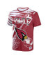 Men's NFL X Staple Cardinal Arizona Cardinals Team Slogan All Over Print Short Sleeve T-shirt