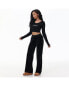 ფოტო #3 პროდუქტის Women's Cropped Long Sleeve Baby Tee