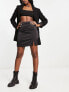 Фото #2 товара New Look satin split mini skirt in black