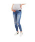 Фото #1 товара Maternity Light Wash Butt Lifter Distressed Jeans With Belly Band