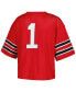 Фото #2 товара Women's #1 Scarlet Ohio State Buckeyes Fashion Boxy Cropped Football Jersey