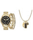 ფოტო #1 პროდუქტის Men's Shiny Gold-Tone Metal Bracelet Watch 49mm Set