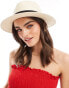 Mango straw hat with black band in natural