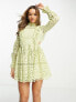 Фото #7 товара ASOS DESIGN Lace mini dress with bow back detail in Sage