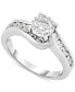 Фото #1 товара Diamond Swirl Channel-Set Engagement Ring (1 ct. t.w.) in 14k White Gold