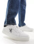 Фото #2 товара Calvin Klein Jeans leather classic low cupsole trainers in white