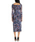 Women's Printed Power-Mesh Square-Neck Midi DressS