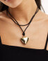 Pieces double string heart necklace in gold Золотистый - фото #8