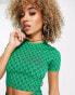 Фото #8 товара Fila retro short sleeve crop top in green