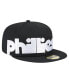 Фото #3 товара Men's Black Philadelphia Phillies Checkered Undervisor 59FIFTY Fitted Hat