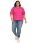 ფოტო #4 პროდუქტის Women's Plus Size Embellished Puff Sleeve Top, First@Macy’s