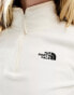 The North Face Glacier 1/4 zip logo fleece in off white