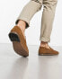 Thomas Crick woven saddle suede loafers in tan