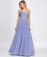 ფოტო #1 პროდუქტის Juniors' Rosette Glitter Tulle Gown, Created for Macy's
