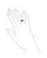 ფოტო #4 პროდუქტის 3CT Oval Solitaire Cubic Zirconia CZ Pave Simulated Red Garnet Statement Fashion Ring For Women Rhodium Plated Brass